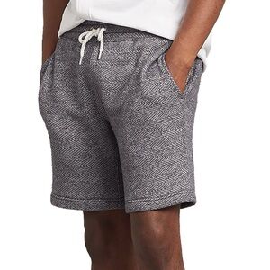 Faherty Whitewater Sweat Short Gray Textured Knit Drawstring Size Medium